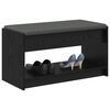 vidaXL Banco de Hall com almofada Carvalho Preto 83 x 38 x 45 cm