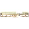 vidaXL Conjunto de Sof&aacute;s para Exterior 6 unid. Branco e Creme