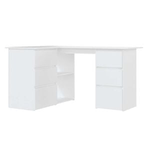 vidaXL Secret&aacute;ria de canto 145x100x76 cm derivados de madeira branco
