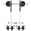 vidaXL Suporte barra muscula&ccedil;&atilde;o c/ conjunto pesos e barras 60,5 kg