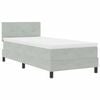 vidaXL Cama Box Spring LED com led Cinzento-claro 100 x 200 cm Veludo