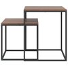 vidaXL Conjunto de mesas de centro 2 pcs derivados de madeira e metal