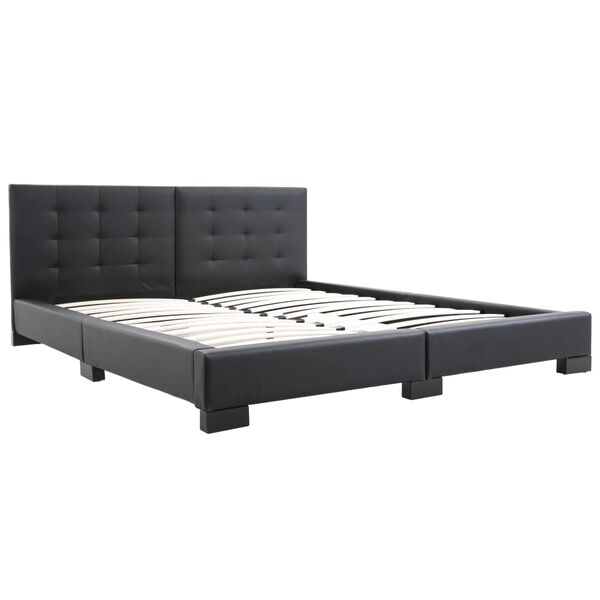 vidaXL Estrutura de cama sem colch&atilde;o em couro sint&eacute;tico preto 200x160 cm