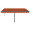 vidaXL Toldo autom&aacute;tico independente 450x350 cm laranja e castanho