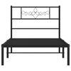 vidaXL Estrutura de cama com cabeceira 100x190 cm metal preto