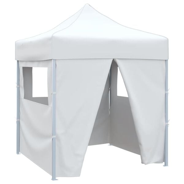 vidaXL Tenda dobr&aacute;vel profissional festas 4 paredes 2x2m a&ccedil;o branco