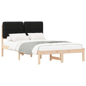 vidaXL Estrutura de Cama com Cabeceira Estofada Preto 120 x 190 cm