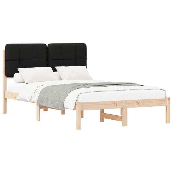 vidaXL Estrutura de Cama com Cabeceira Estofada Preto 120 x 190 cm