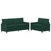 vidaXL Conjunto de Sof&aacute;s 2 pcs Verde-escuro Veludo