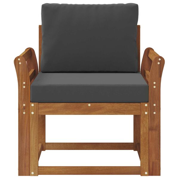 vidaXL Sof&aacute; exterior Madeira de Ac&aacute;cia maci&ccedil;a e Poli&eacute;ster Natural