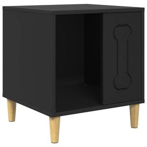 vidaXL Casinha para Cachorro Preto 44 x 42 x 49 cm