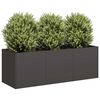 vidaXL Vaso Preto 120x40x40 cm A&ccedil;o Laminado a Frio