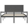 vidaXL Cama para idosos c/ cabeceira 160x200cm madeira maci&ccedil;a cinzento