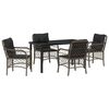 vidaXL Conjunto de Jantar para Jardim 5 unid. Cinzeto vime PE
