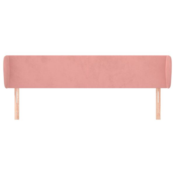 vidaXL Cabeceira de cama c/ abas veludo 203x23x78/88 cm rosa