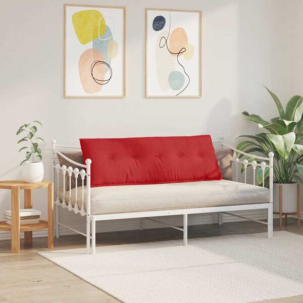 vidaXL Travesseiro para Costas Vermelho 140 x 19 x 50 cm tecido