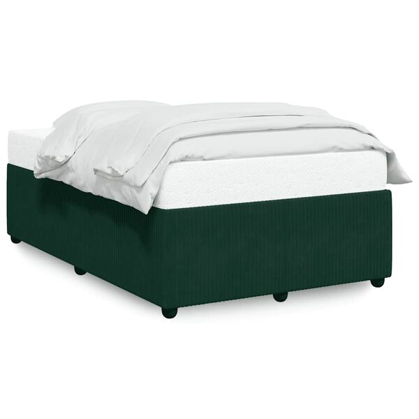 vidaXL Estrutura de cama com colch&atilde;o verde escuro 120x190 cm Veludo