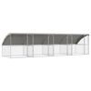 vidaXL Canil de Cachorro 4 pcs Prateado 8 x 2 x 2 m A&ccedil;o galvanizado
