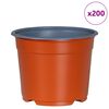 vidaXL Vaso de Flores 200 pcs Terracota &Oslash; 15 x 12.5 cm Pl&aacute;stico