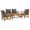 vidaXL 5 pcs conjunto lounge de jardim com almofad&otilde;es ac&aacute;cia maci&ccedil;a