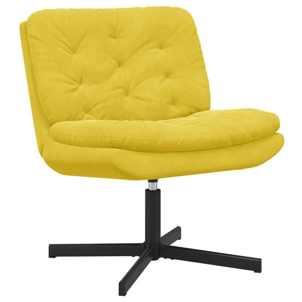 vidaXL Cadeira Relaxante Girat&oacute;ria Amarelo 63 x 75 x 76 cm Veludo