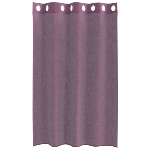 vidaXL Cortinas de voile com ilh&oacute;s 2 pcs roxo 140x175 cm