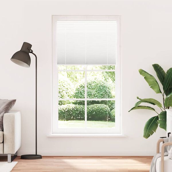 vidaXL Branco Plissada Cega 105x200cm Largura Tecido 104,4cm Poli&eacute;ster