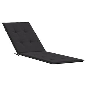 vidaXL Almofad&atilde;o para cadeira de terra&ccedil;o (75+105)x50x4 cm preto