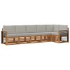 vidaXL Conjunto de Sof&aacute;s para Exterior 6 unid. Cinza Natural e Claro