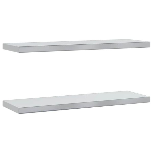 vidaXL Prateleiras de parede 2 pcs 75x23,5x3cm a&ccedil;o inoxid&aacute;vel prateado