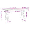 vidaXL Mesa de centro estrutura em Y 110x40x45,5cm pinho/a&ccedil;o
