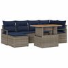 vidaXL Conjunto de Sof&aacute; de Jardim 7 unid. Cinzento vime PE