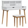 vidaXL Conjunto de Mesa de Vestir FAUSKE 3 pcs Branco