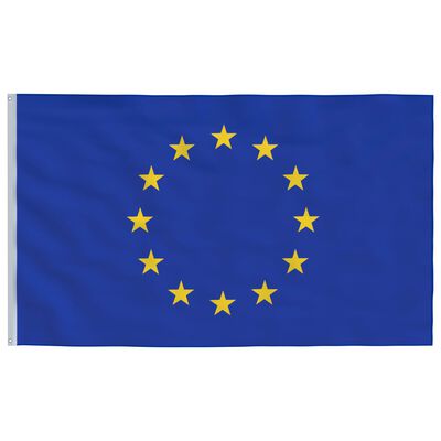 vidaXL Bandeira da União Europeia e mastro 6,23 m alumínio