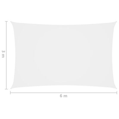 vidaXL Para-sol estilo vela tecido oxford retangular 3x6 m branco