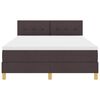 vidaXL Cama Box Spring LED com led Marrom Escuro 140 x 190 cm tecido
