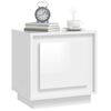 vidaXL Mesa de cabeceira 44x35x45cm derivados madeira branco brilhante