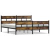 vidaXL Estrutura de cama sem colch&atilde;o 193x203cm metal carvalho fumado