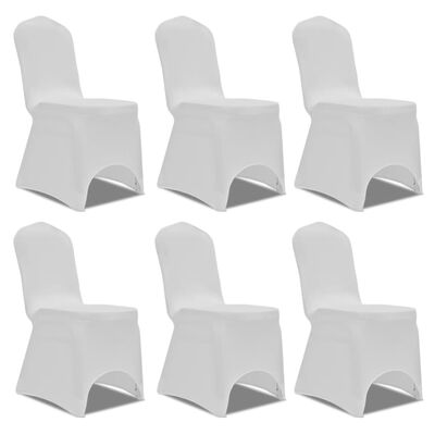vidaXL Capa para cadeira elástica 12 pcs branco