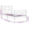 vidaXL Estrutura de cama com cabeceira 90x200 cm madeira maci&ccedil;a