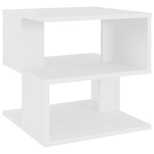 vidaXL Mesa de apoio 40x40x40 cm derivados de madeira branco
