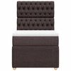 vidaXL Cama com molas/colch&atilde;o 90x200 cm tecido castanho-escuro