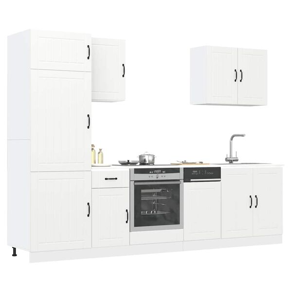 vidaXL 7 pe&ccedil;as arm&aacute;rio de cozinha conjunto Lucca branco