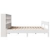 vidaXL Cama com estante sem colch&atilde;o 140x200 cm pinho maci&ccedil;o branco