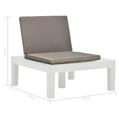 vidaXL Cadeiras de jardim com almofadões 2 pcs plástico branco
