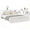 vidaXL Cama com estante sem colch&atilde;o 140x190 cm pinho maci&ccedil;o branco