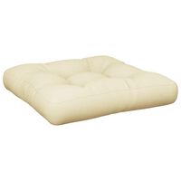 vidaXL Almofadão sofá de paletes 50x50x12 cm tecido creme