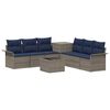 vidaXL Conjunto de Sof&aacute;s 8 unid. Cinza e Azul Marinho