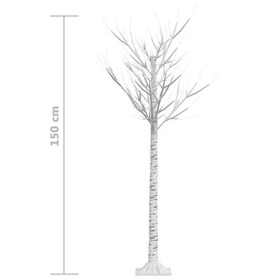 vidaXL Árvore de Natal 140 LEDs salgueiro int./ext. 1,5m branco quente