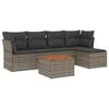 vidaXL 6 pcs conjunto sof&aacute;s de jardim com almofad&otilde;es vime cinzento